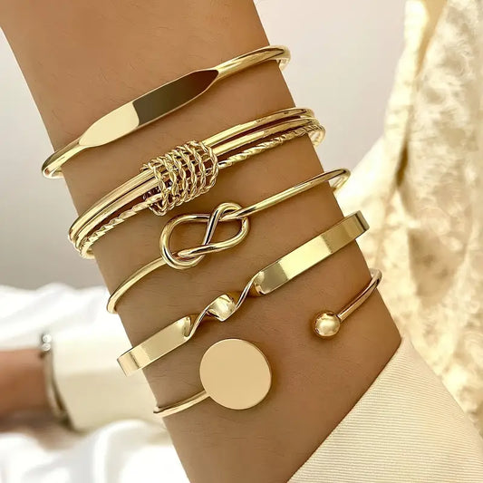 Set de pulseras de elegancia trenzada