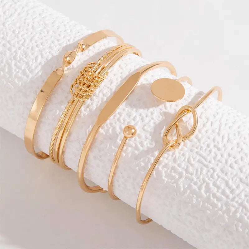 Set de pulseras de elegancia trenzada