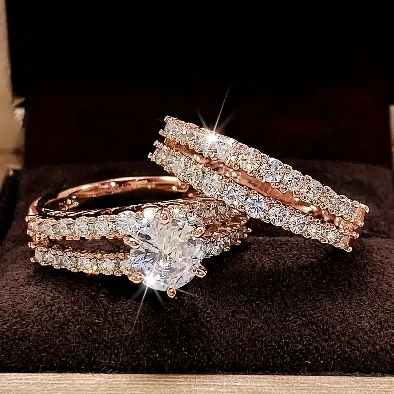 Conjunto de anillos de brillo eterno