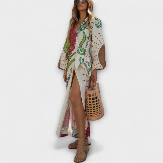 Tracey - Vestido Maxilargo con Cintura