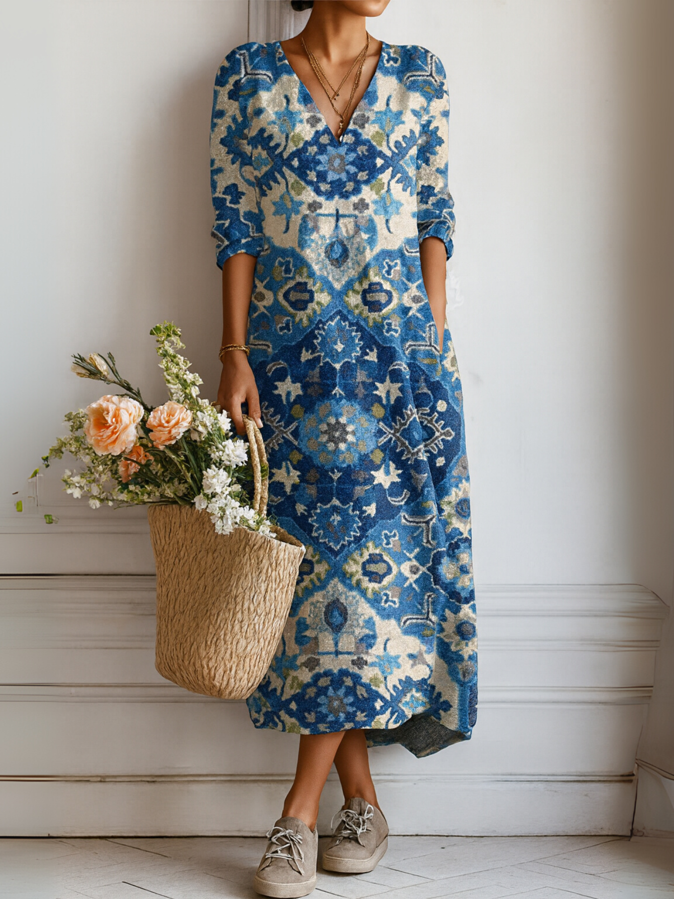 Hannah | Vestido Midi Impreso