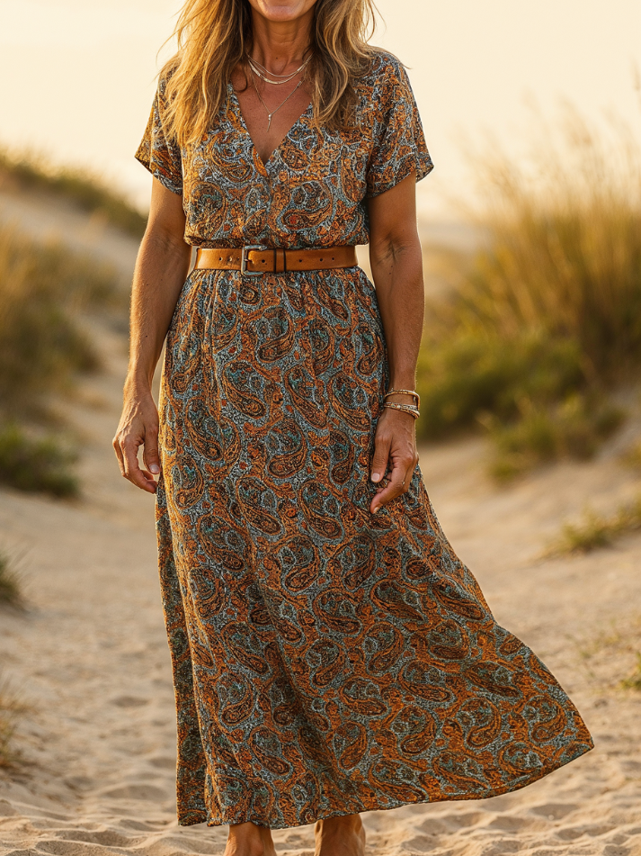 Abigail | Vestido Bohemio con Estampado Paisley