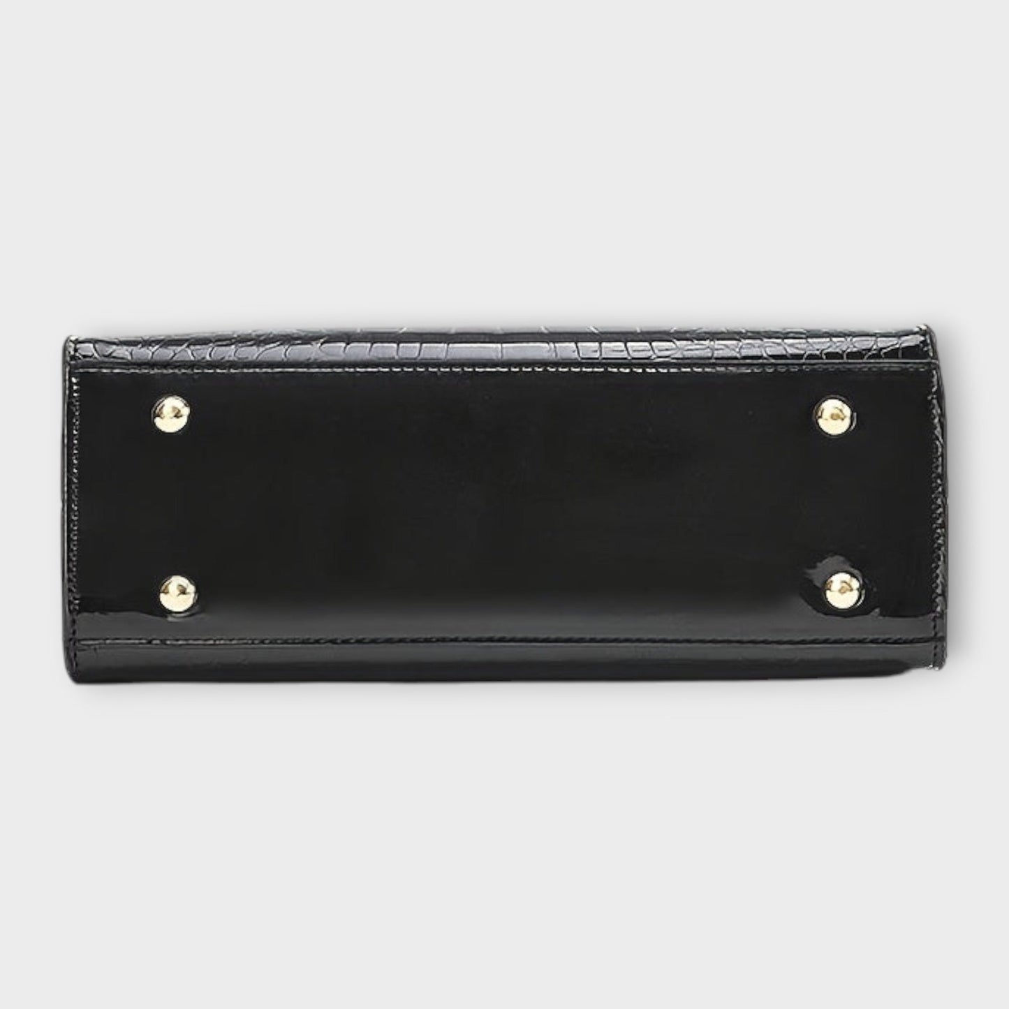 Bolso de mano con estampado de cocodrilo brillante