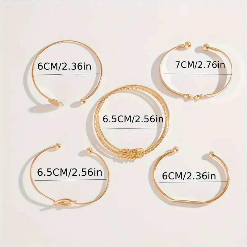 Set de pulseras de elegancia trenzada