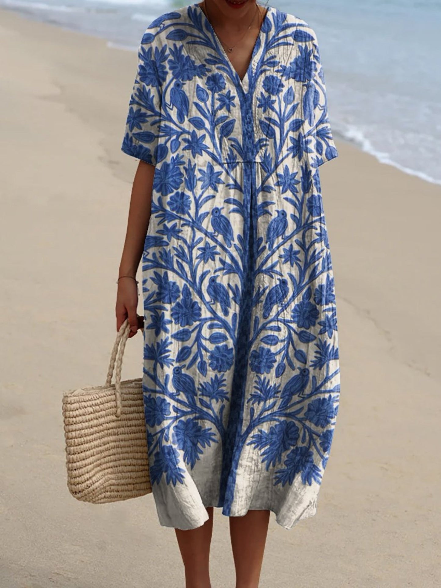 Clara | Vestido Botánico Azul